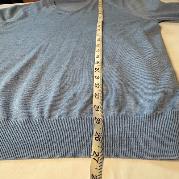 Jos A Bank 100% Merino Wool Blue Heather Signature Heathered Mens Knit Sweater - Picture 3 of 6